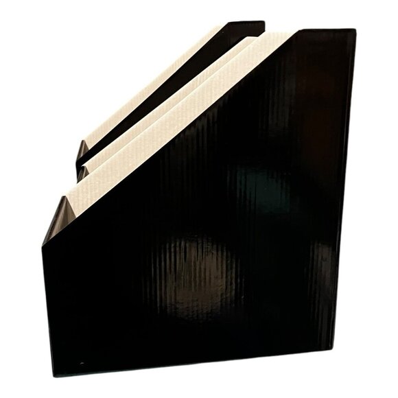 Corrugated Cardboard Paper File Rack Black Magazine Holder Organizer - Picture 4 of 8